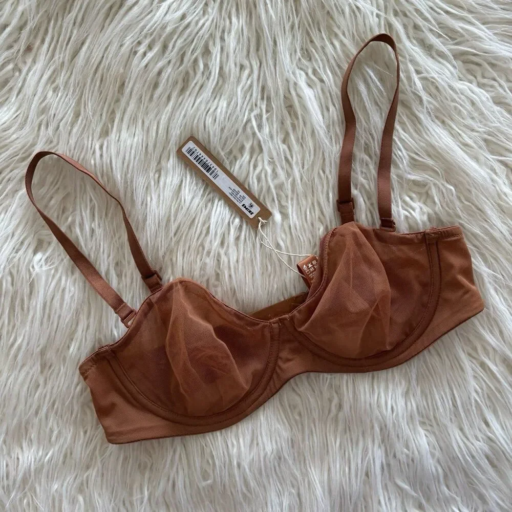 Skims Ultra Fine Mesh Strapless Bra Bronze Size 34A - Picture 2 of 7